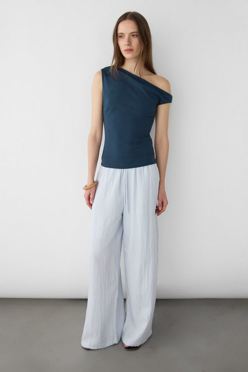 DRAWSTRING WAIST WIDE LEG PANT