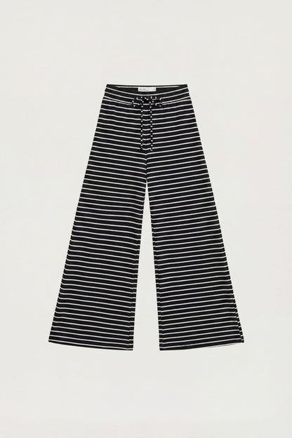 RIBBED KNIT STRIPED FLARE PANT