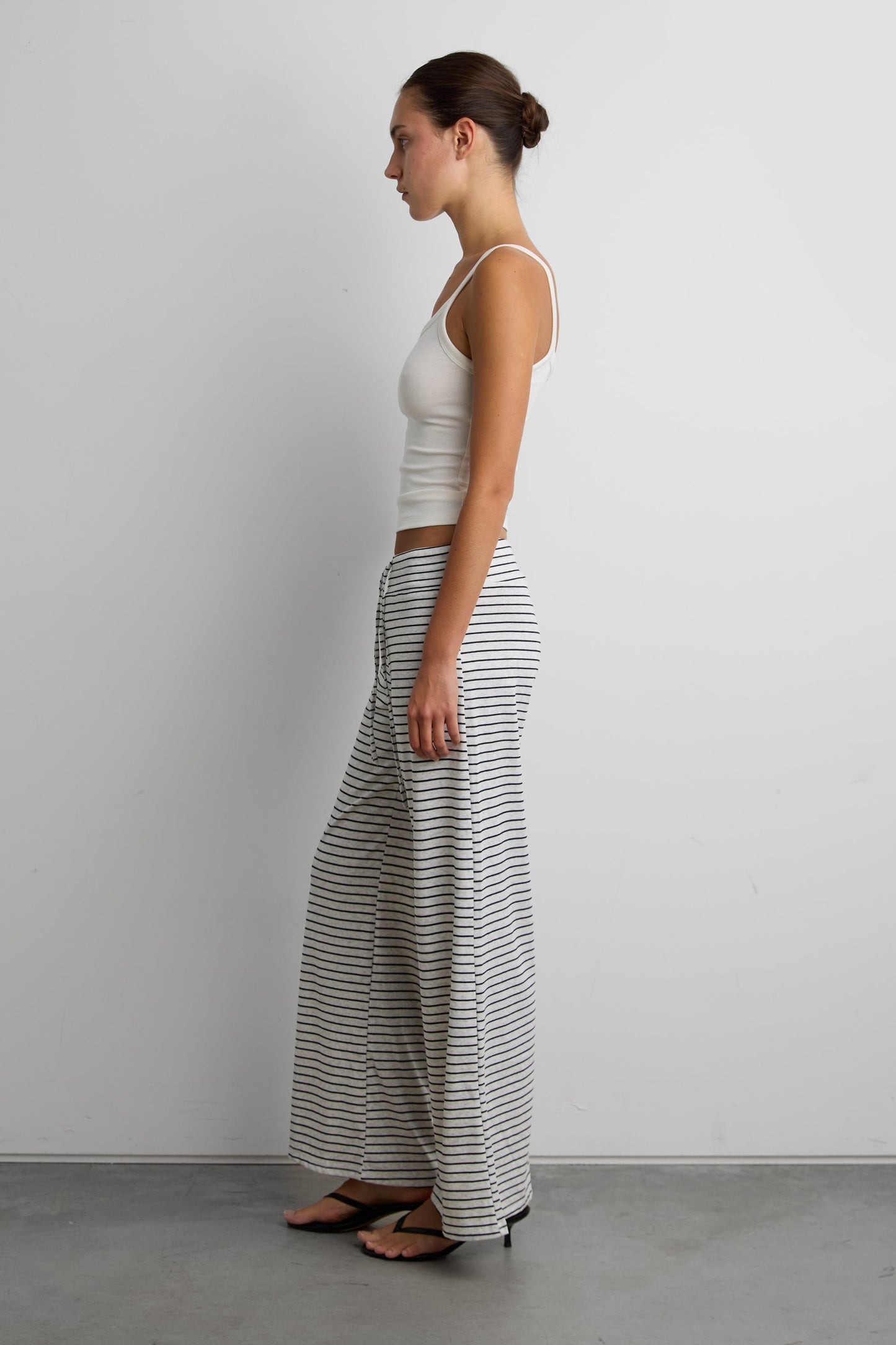 RIBBED KNIT STRIPED FLARE PANT