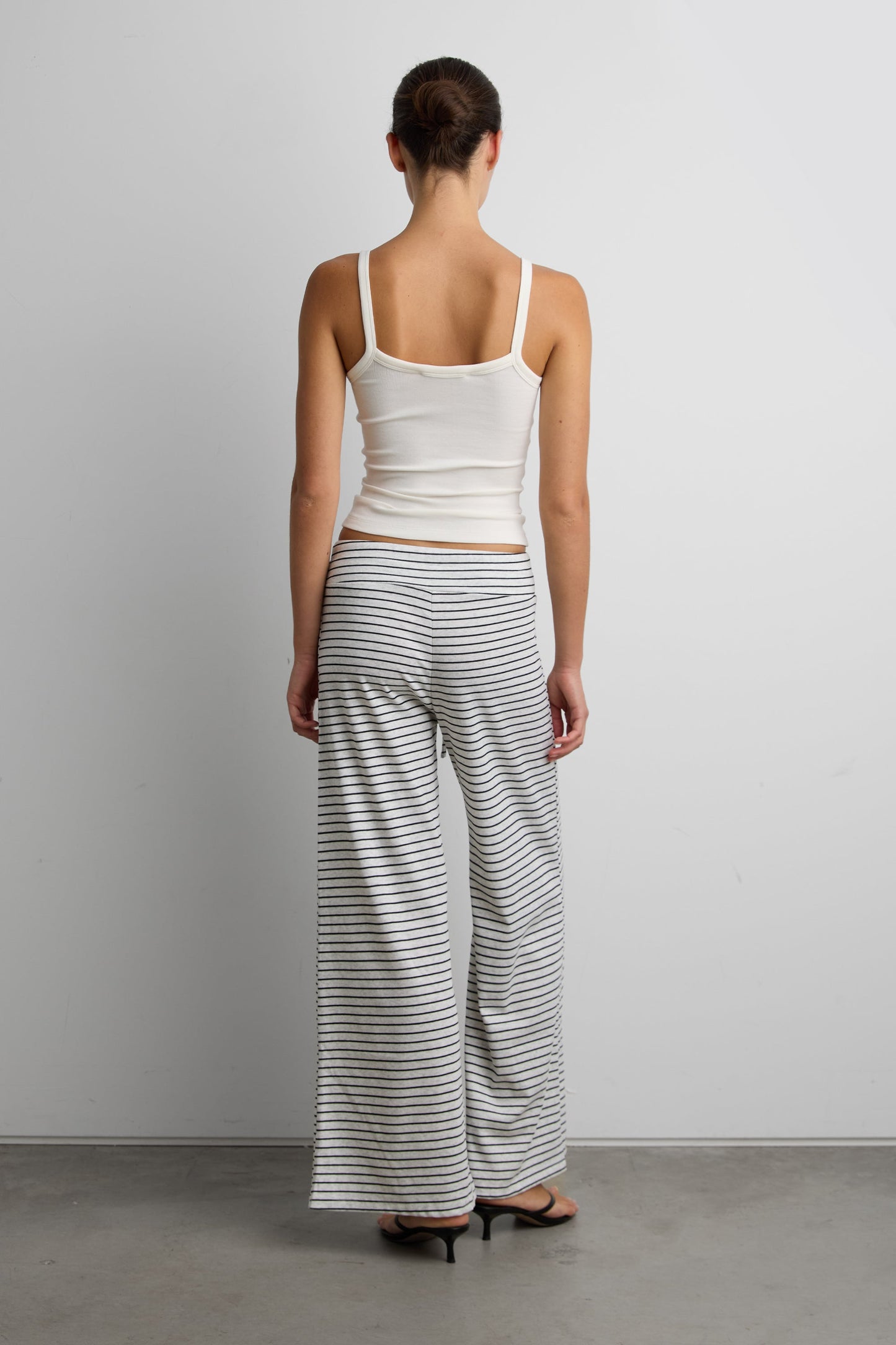 RIBBED KNIT STRIPED FLARE PANT
