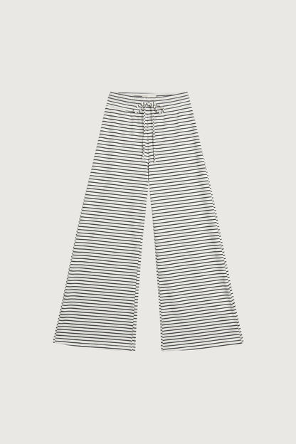 RIBBED KNIT STRIPED FLARE PANT