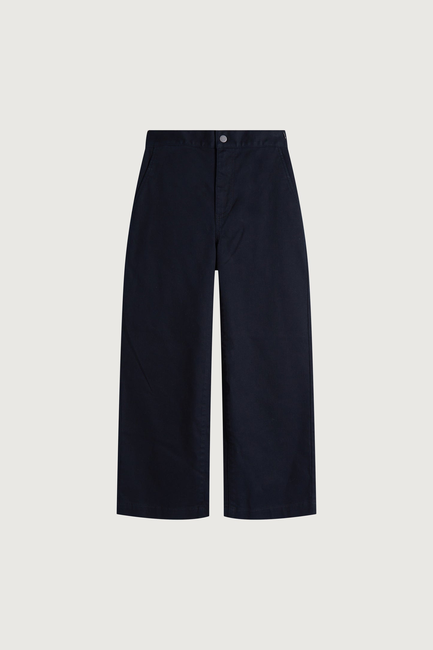 CROPPED LENGTH TWILL WIDE LEG PANT