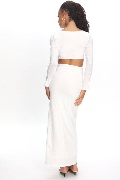 Emmalina Keyhole Bust Maxi Dress White