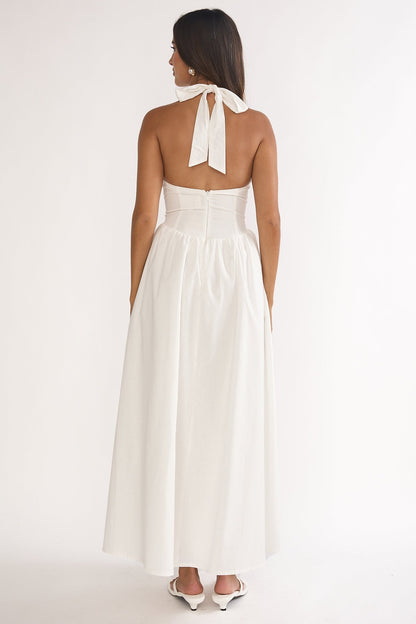El Corazon High Halterneck Maxi Dress White