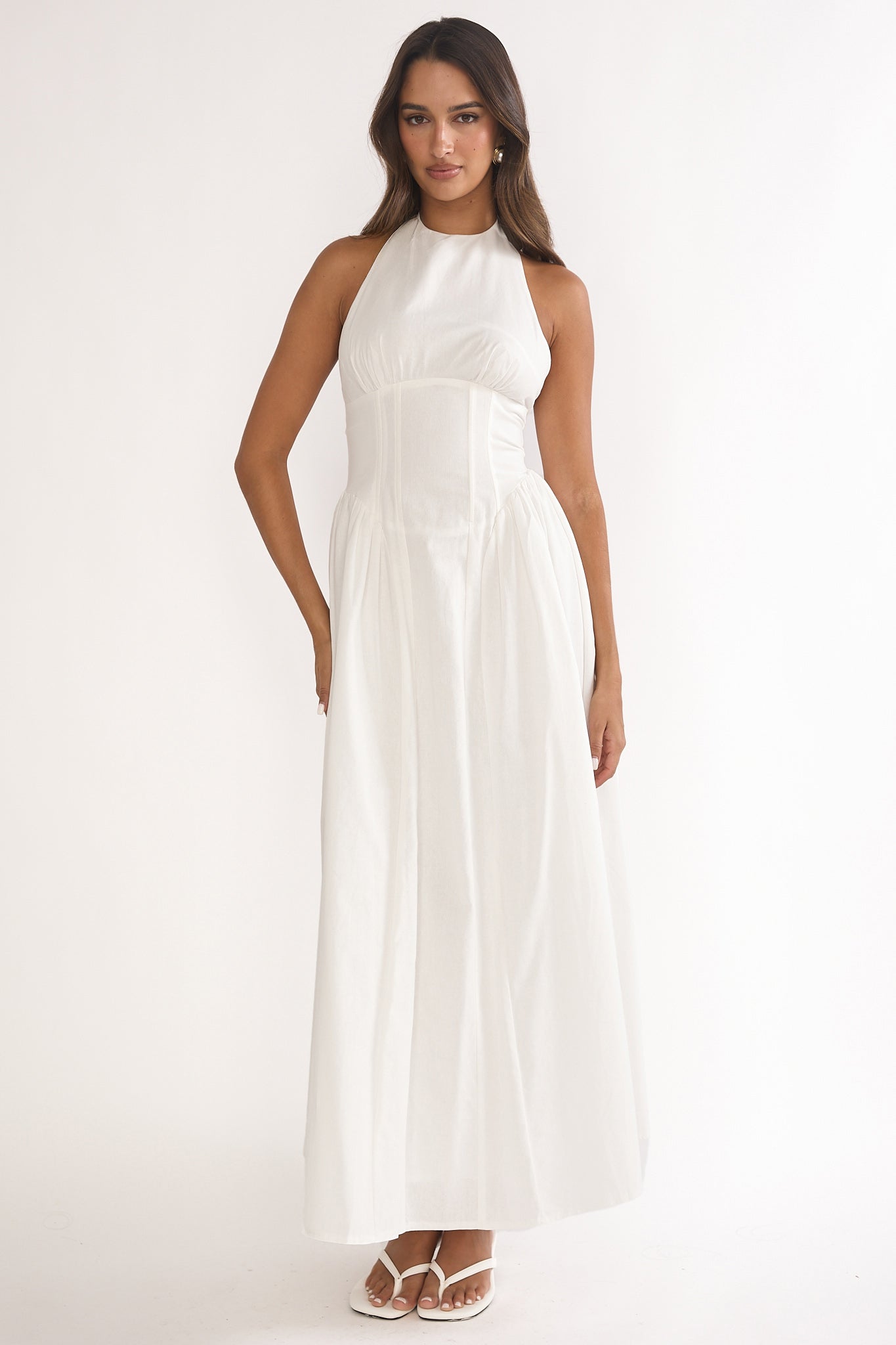 El Corazon High Halterneck Maxi Dress White