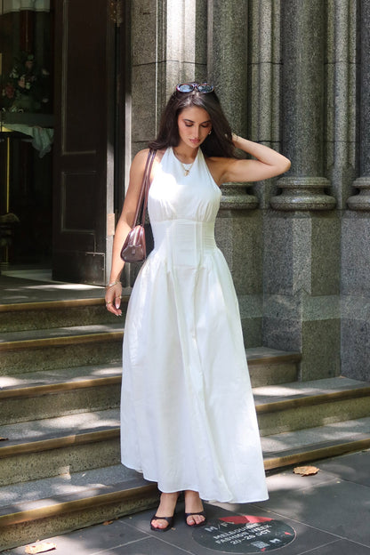 El Corazon High Halterneck Maxi Dress White