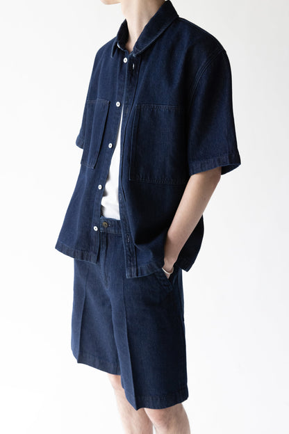 OVERSIZED SHORT SLEEVE DENIM SHIRT