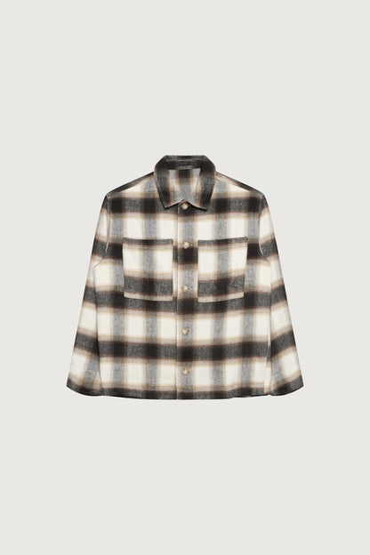 RELAXED FLANNEL BUTTON UP SHIRT