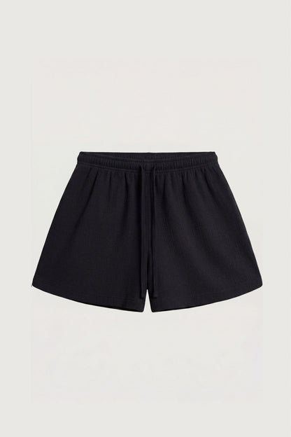 KNIT DRAWSTRING ELASTIC WAIST SHORT