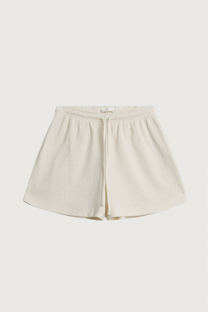 KNIT DRAWSTRING ELASTIC WAIST SHORT