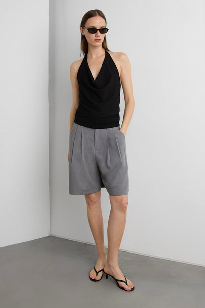 PLEATED CHINO SHORT