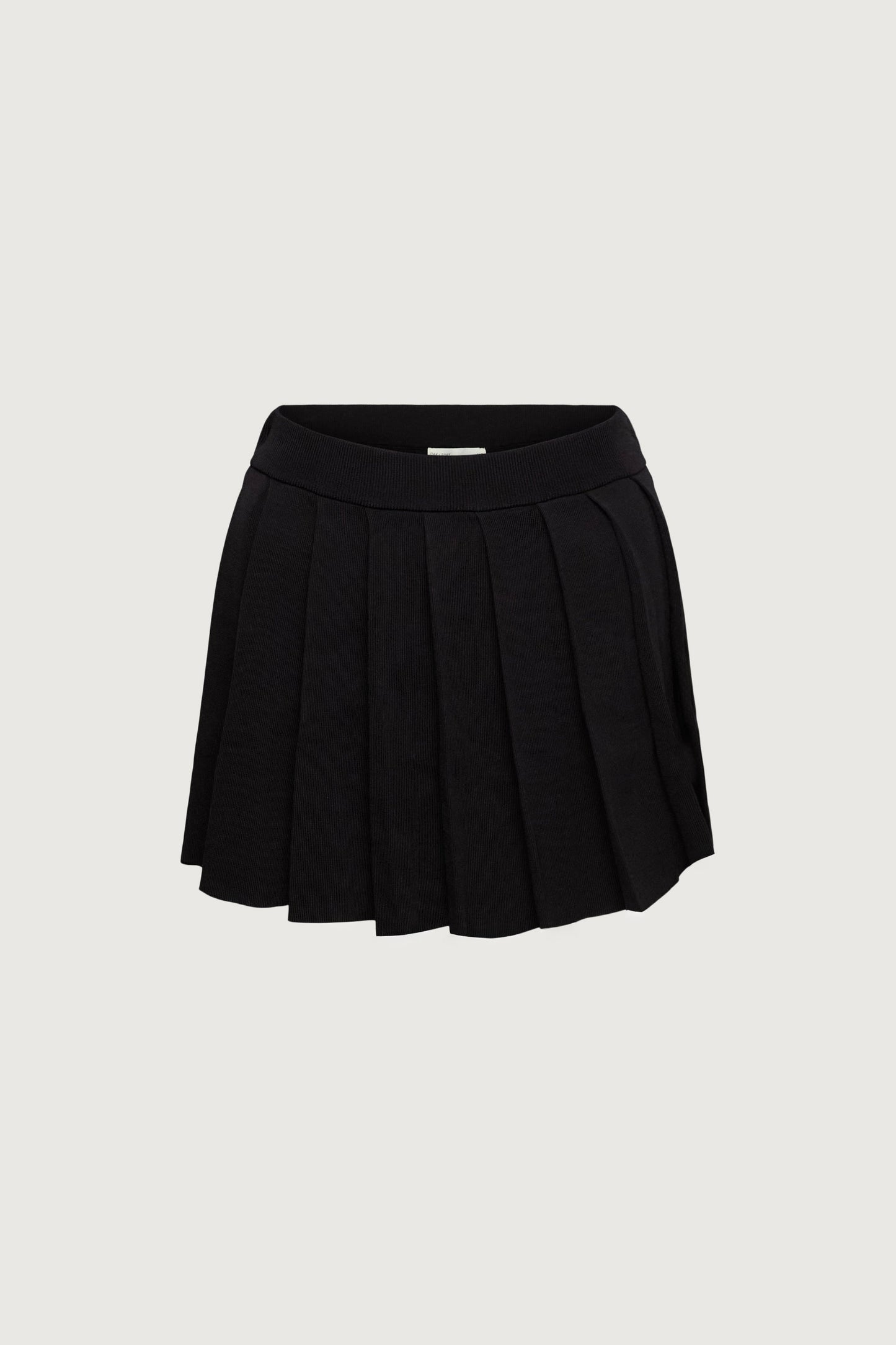 PLEATED KNIT MINI SKIRT