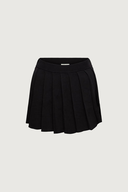 PLEATED KNIT MINI SKIRT