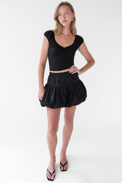 BUBBLE HEM MINI SKIRT