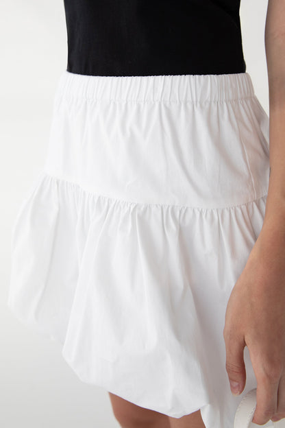 BUBBLE HEM MINI SKIRT
