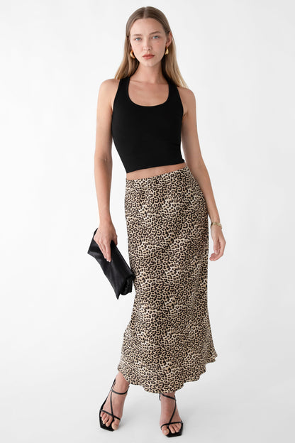 SATIN MIDI SLIP SKIRT