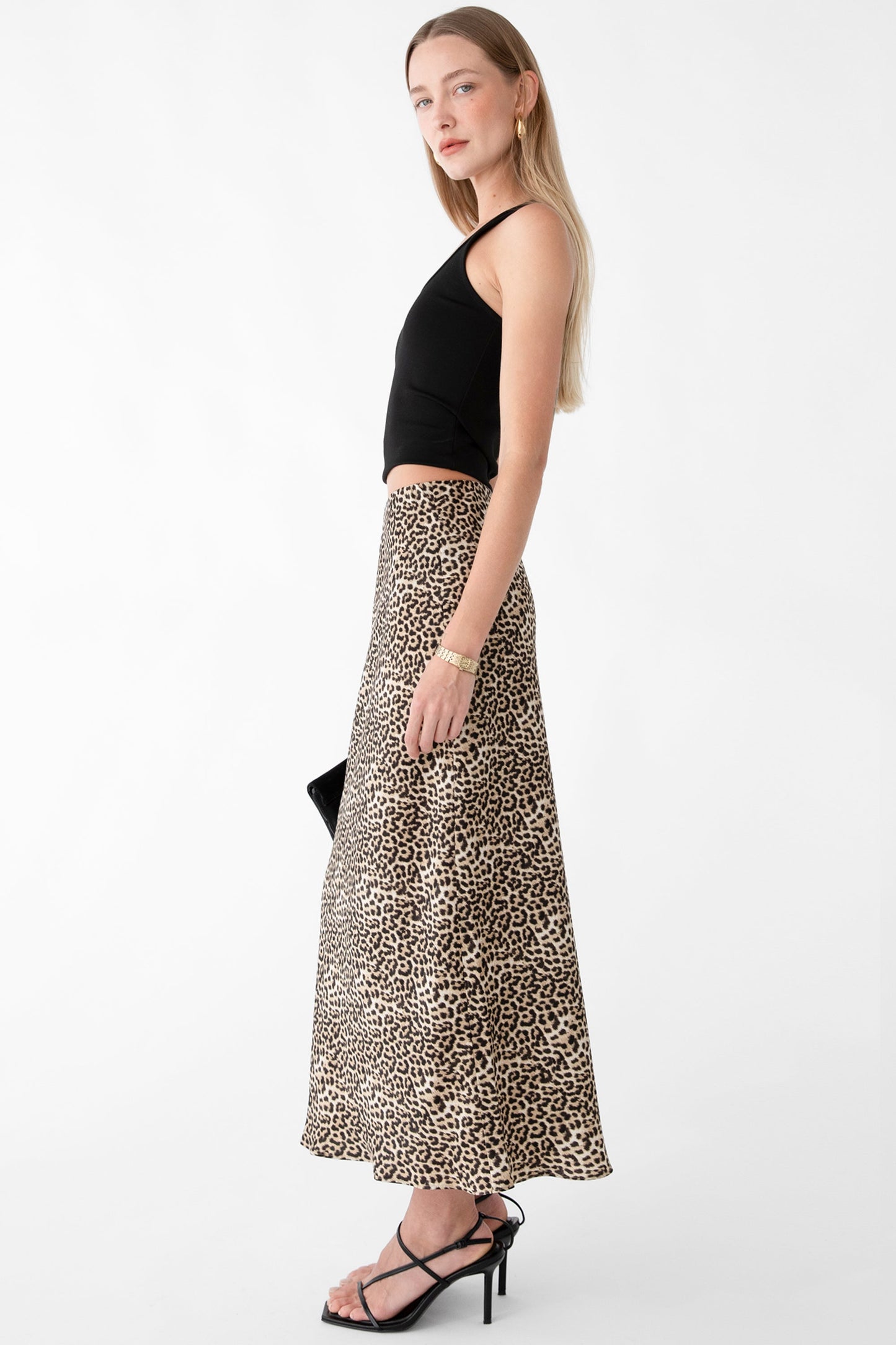 SATIN MIDI SLIP SKIRT
