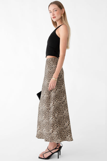 SATIN MIDI SLIP SKIRT