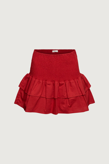 SMOCKED TIERED MINI SKORT