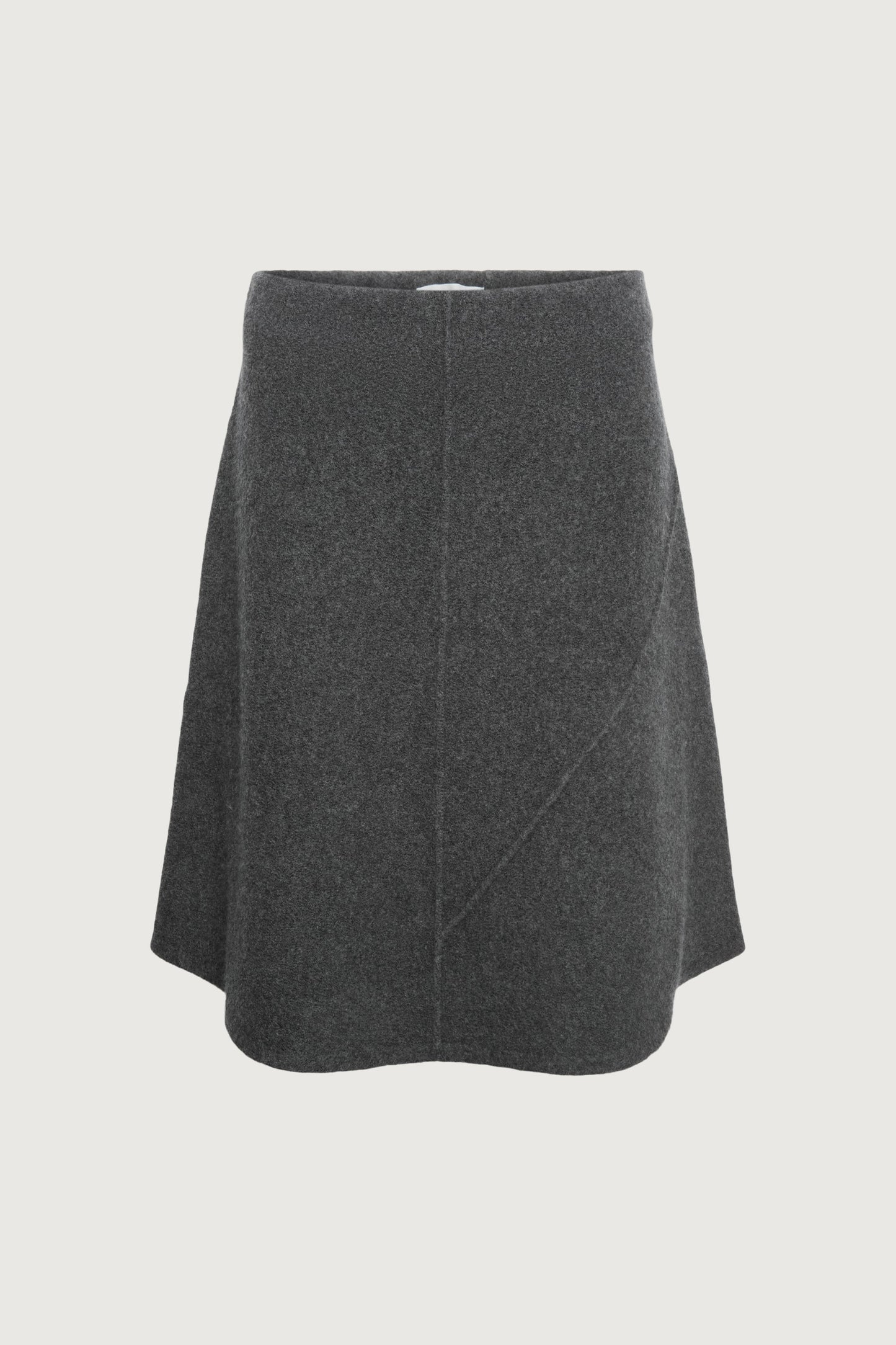 BOILED WOOL MIDI SKIRT