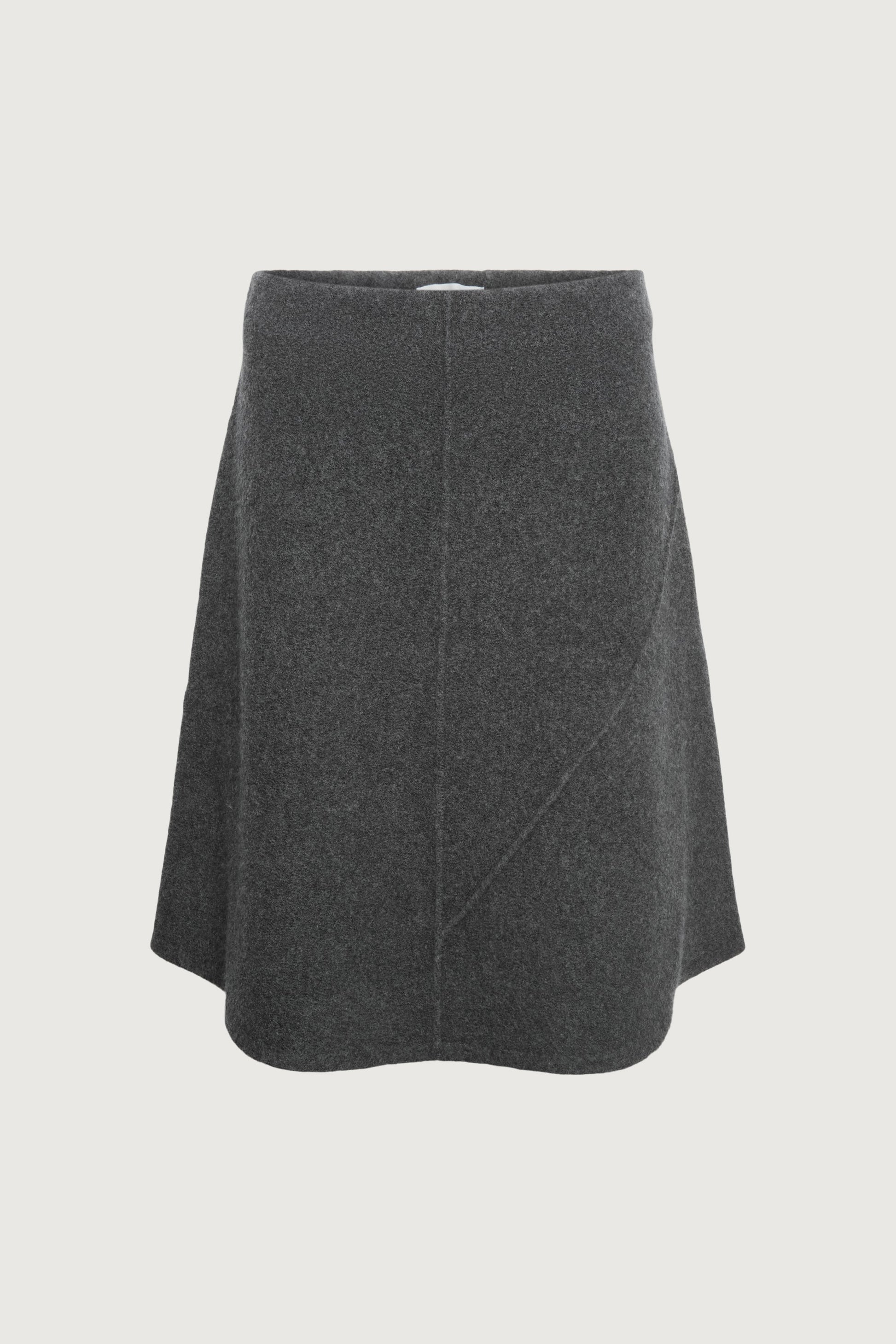 BOILED WOOL MIDI SKIRT