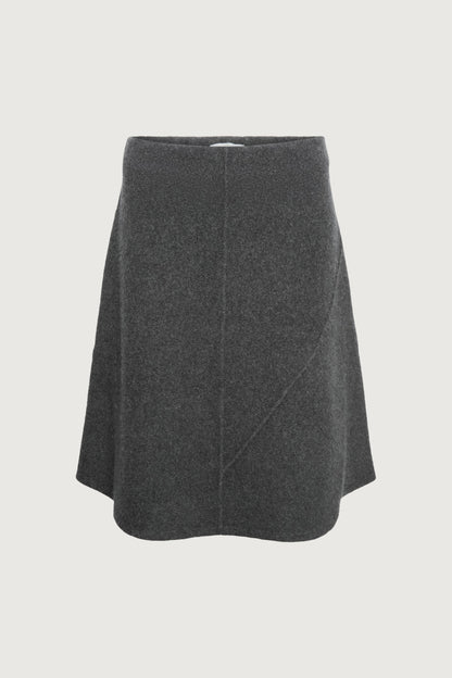 BOILED WOOL MIDI SKIRT