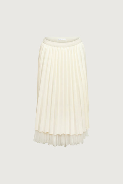 REVERSIBLE LAYERED PLEATED MIDI SKIRT