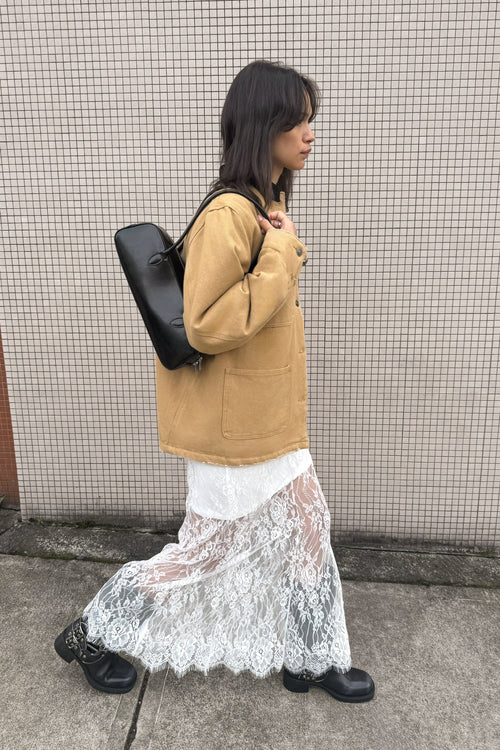 SHEER LAYERED LACE MAXI SKIRT