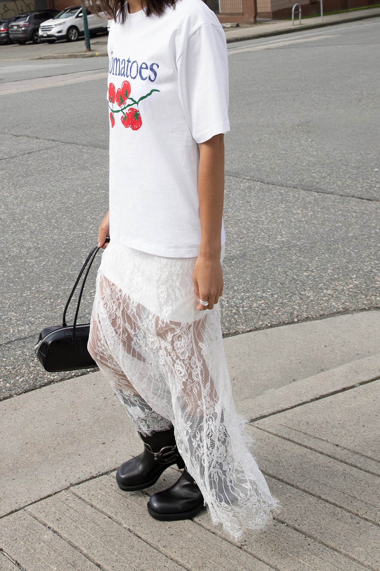 SHEER LAYERED LACE MAXI SKIRT
