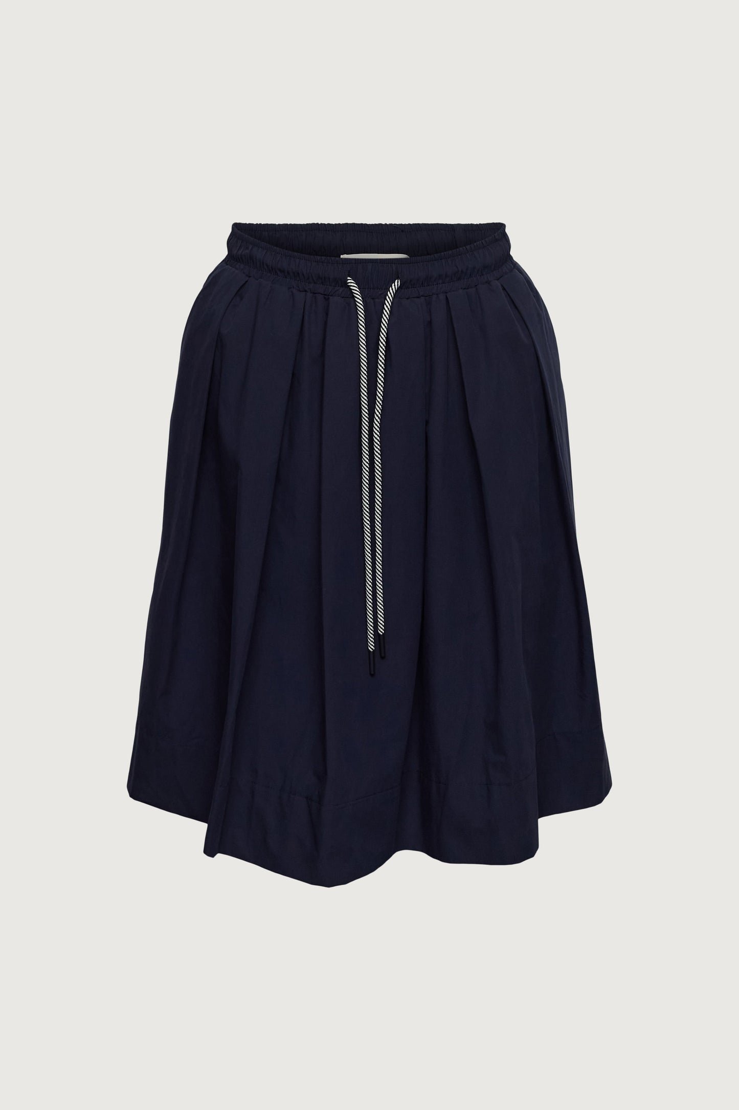 PLEATED DRAWSTRING MIDI SKIRT