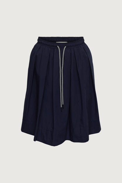 PLEATED DRAWSTRING MIDI SKIRT