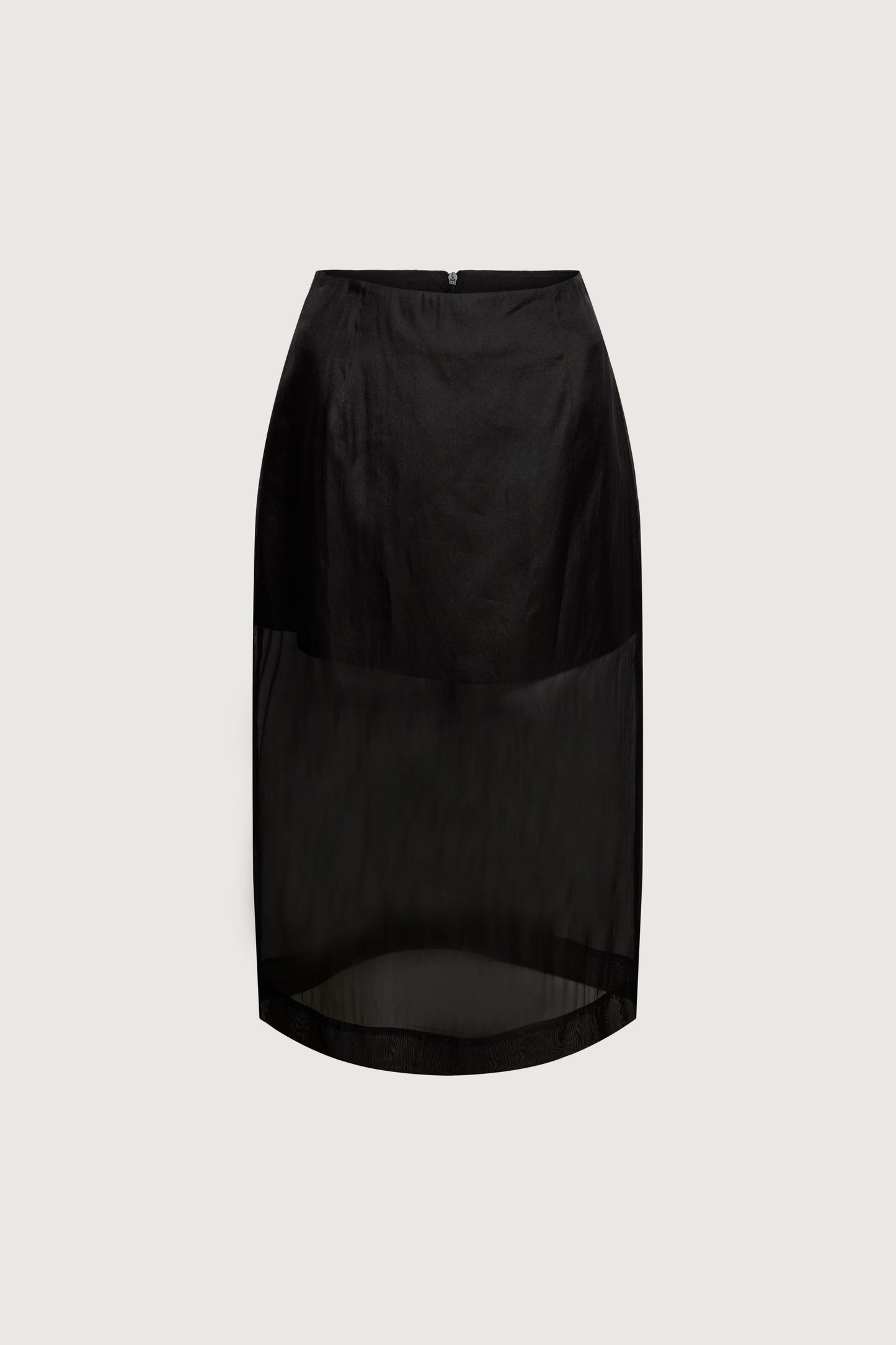 SHEER A-LINE MIDI SKIRT