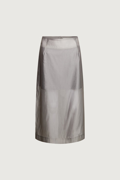 SHEER A-LINE MIDI SKIRT