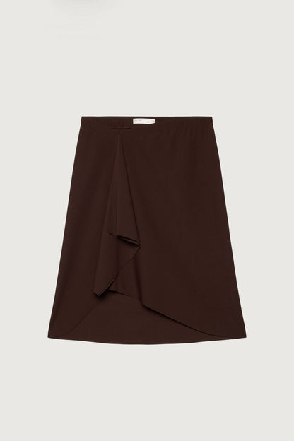 FRONT DRAPE MIDI SKIRT