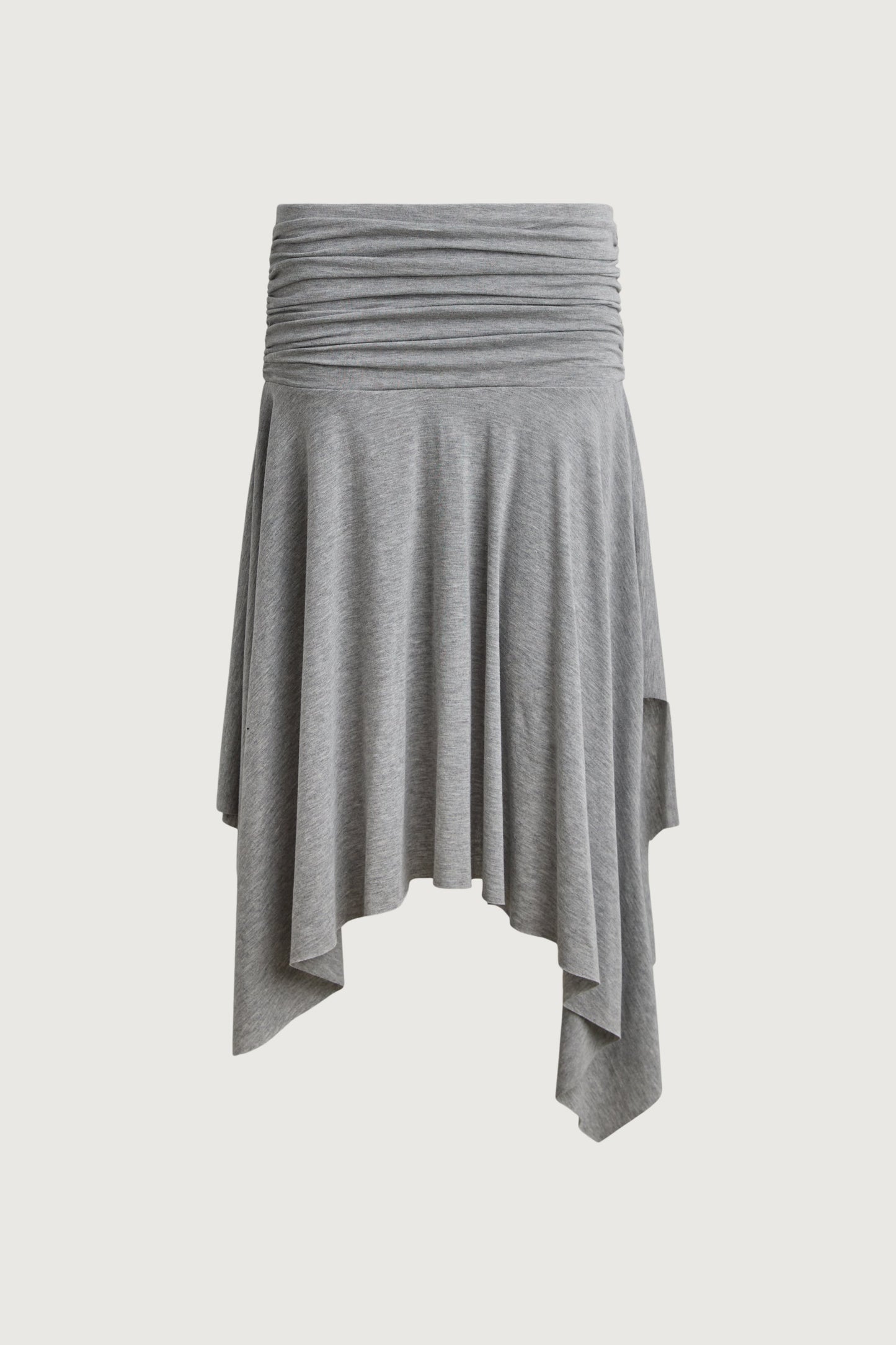 JERSEY MIDI SKIRT WITH SIDE RUCHING