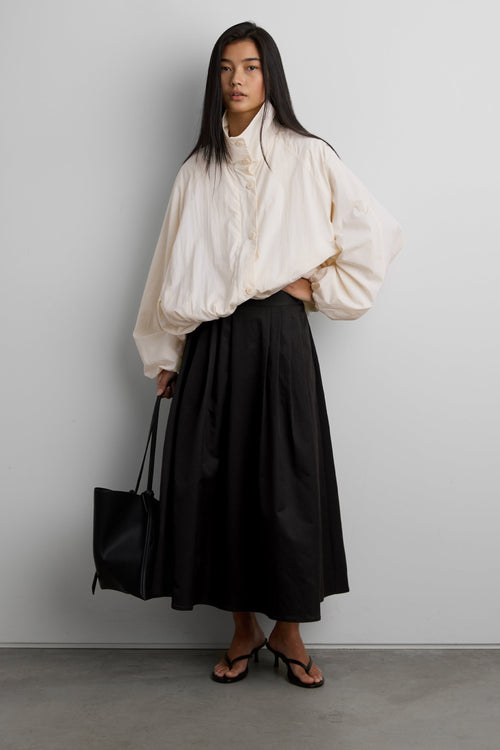 FRONT PLEATED MAXI SKIRT