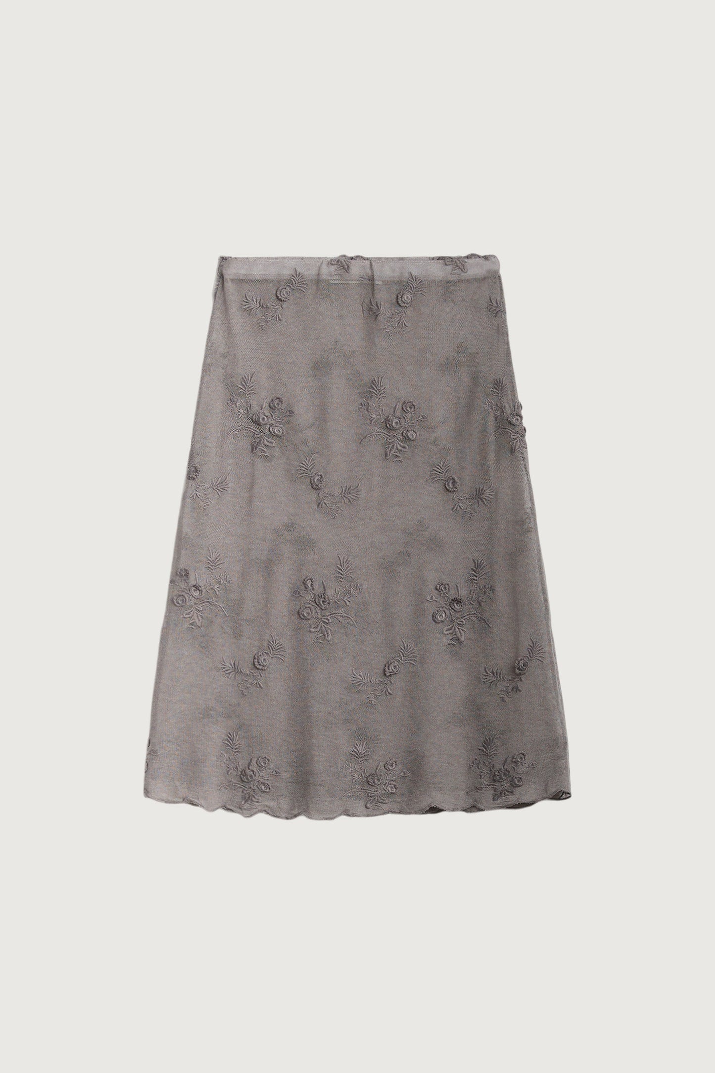 FLORAL EMBROIDERED LACE SKIRT