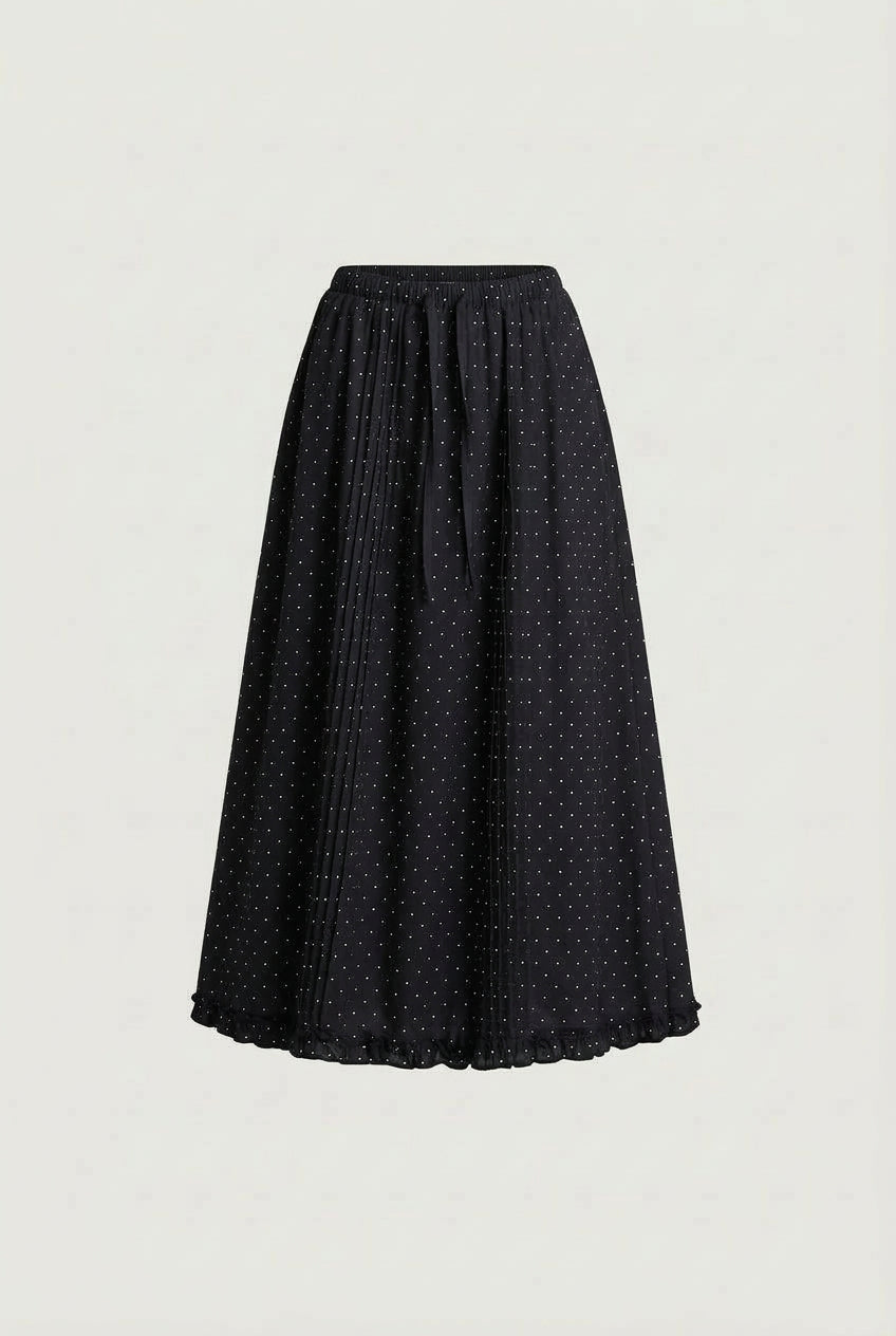 DRAWSTRING WAIST MAXI SKIRT