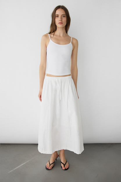 DRAWSTRING WAIST MAXI SKIRT