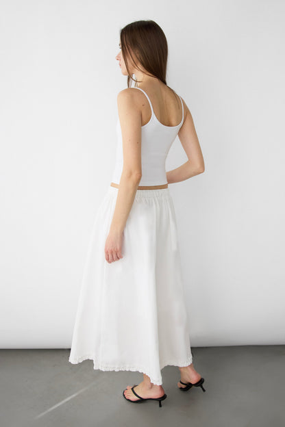 DRAWSTRING WAIST MAXI SKIRT