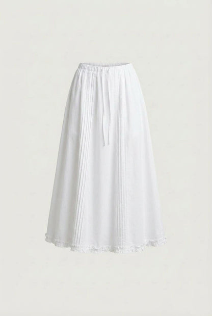 DRAWSTRING WAIST MAXI SKIRT