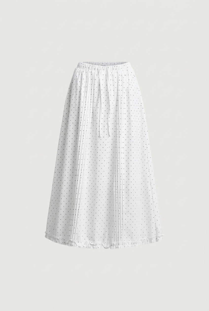 DRAWSTRING WAIST MAXI SKIRT