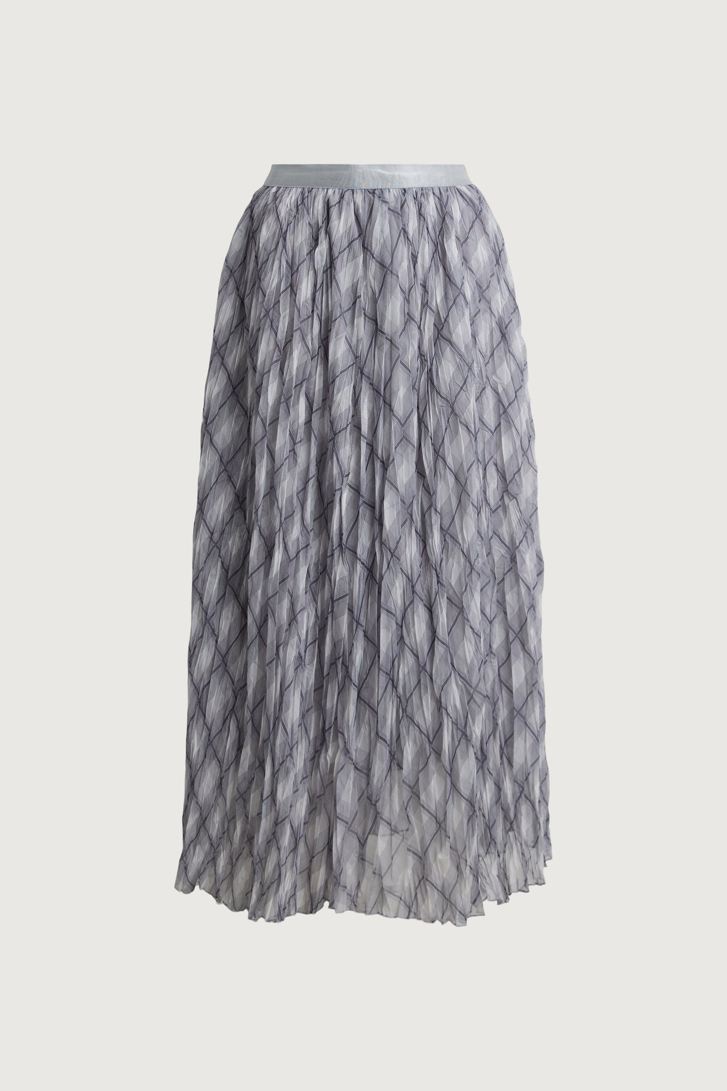 PLAID PLEATED MAXI SKIRT