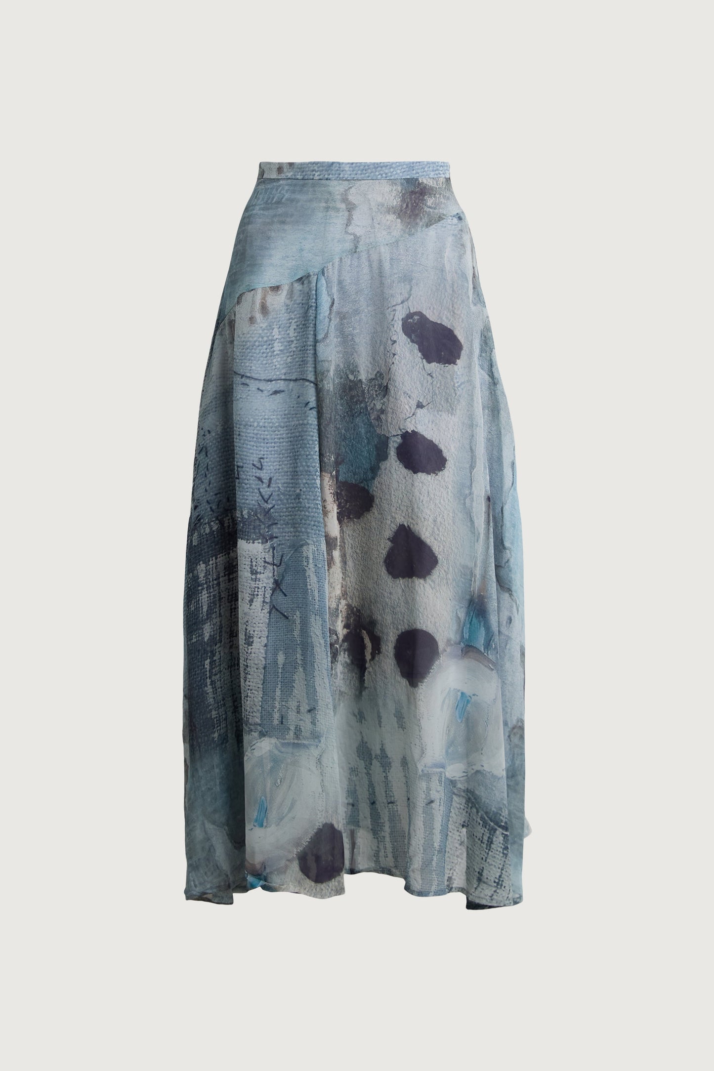 ABSTRACT PRINT MIDI SKIRT