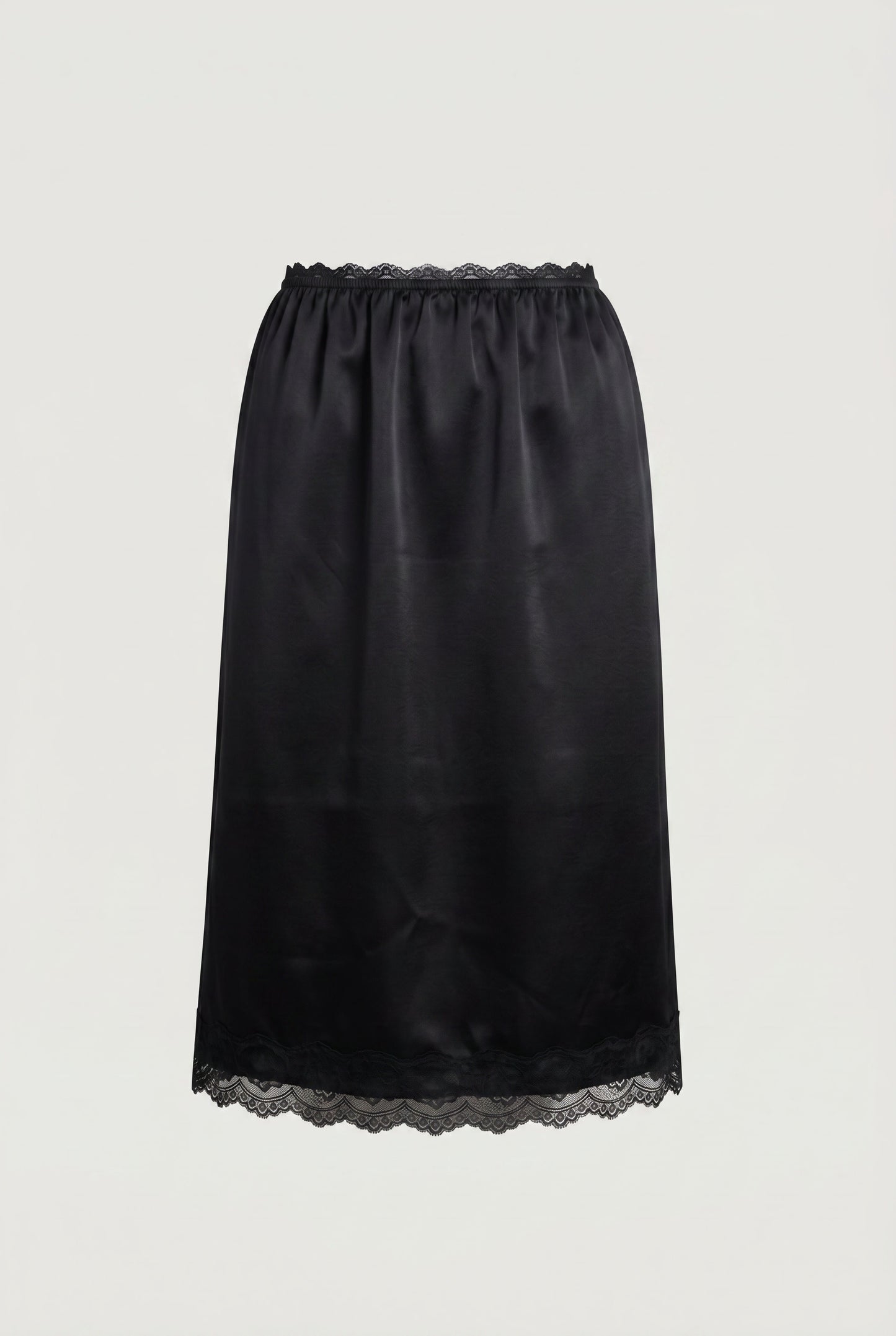 LACE TRIM MIDI SKIRT