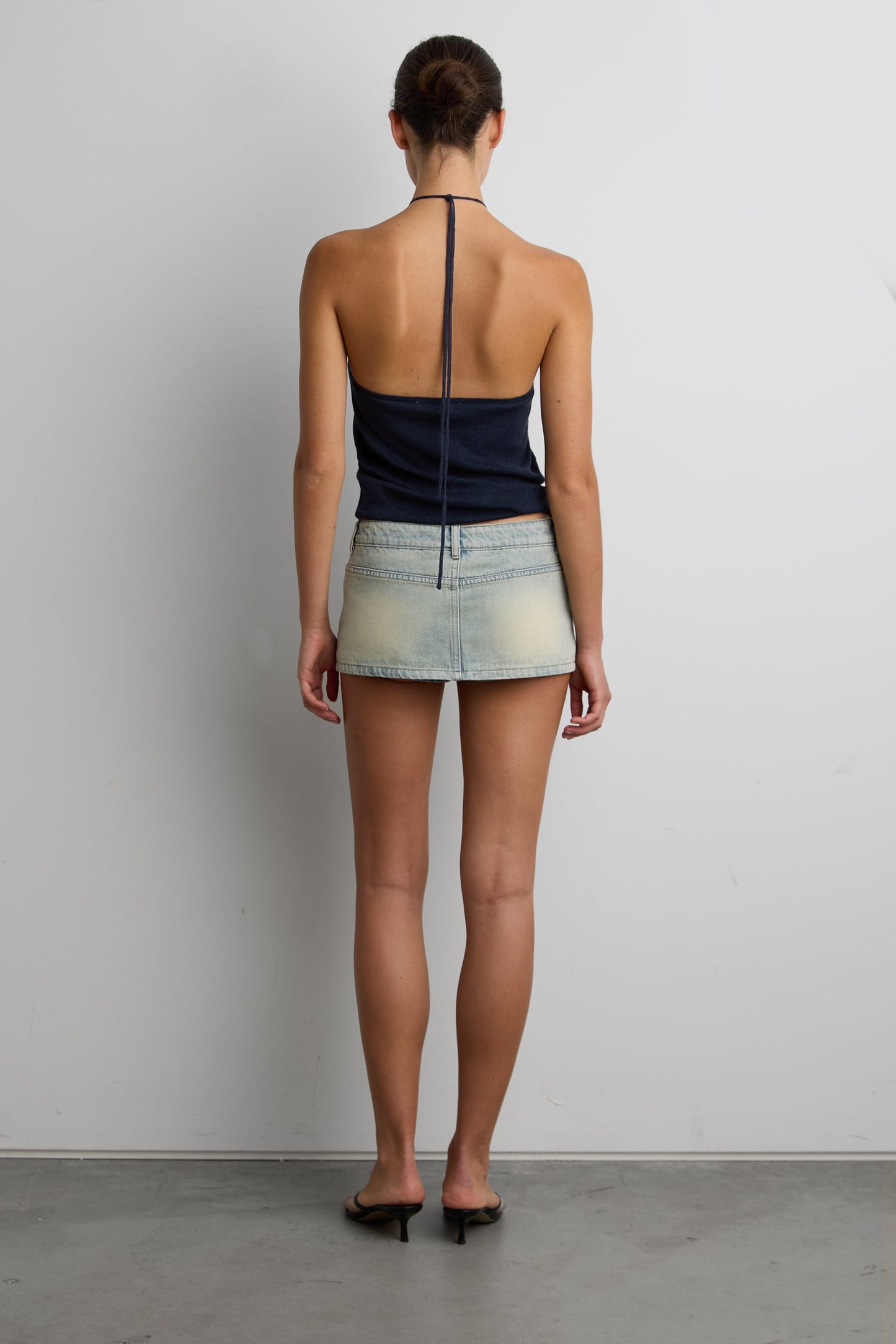 VINTAGE WASH DENIM SKORT