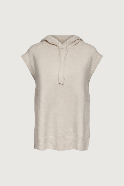 KNIT SLEEVELESS HOODIE