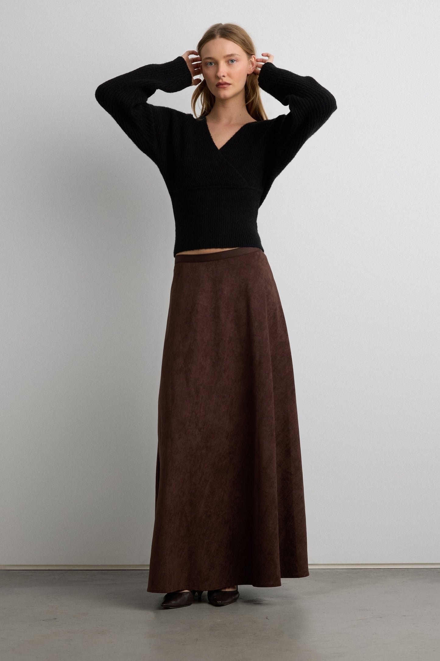 V-NECK WRAP SWEATER