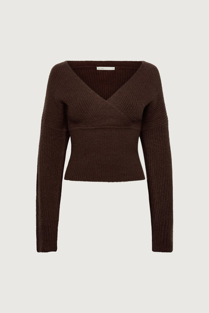 V-NECK WRAP SWEATER