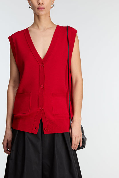 BUTTON FRONT SWEATER VEST